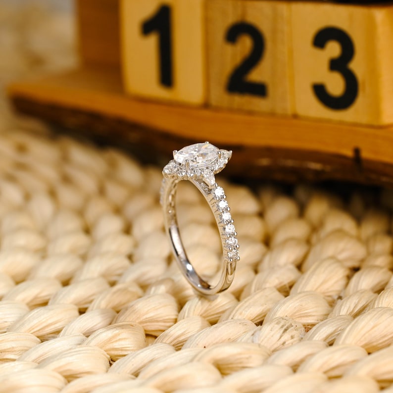 Marquise Cut Cluster Styled Lab Grown Diamond Engagement Ring