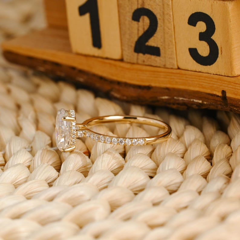 Marquise Cut Cluster Styled Lab Grown Diamond Engagement Ring