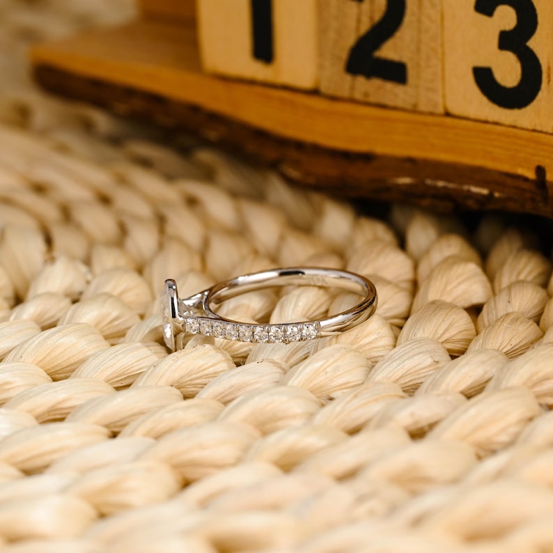 Marquise Cut Cluster Styled Lab Grown Diamond Engagement Ring