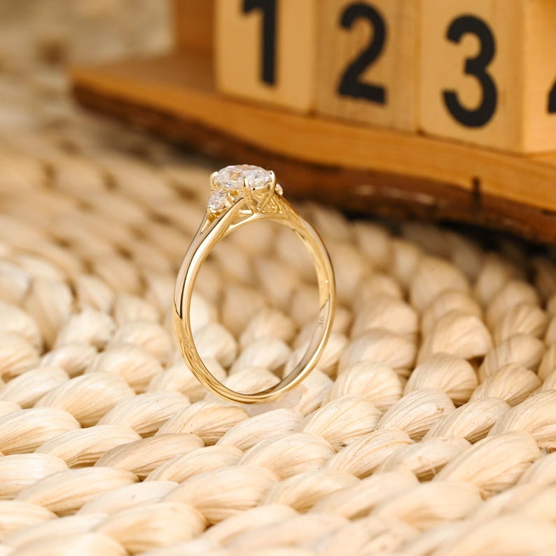 Marquise Cut Cluster Styled Lab Grown Diamond Engagement Ring