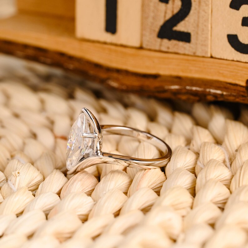 Marquise Cut Cluster Styled Lab Grown Diamond Engagement Ring