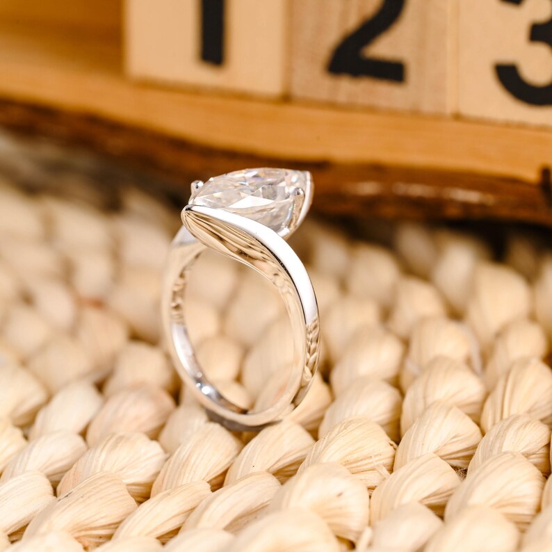 Marquise Cut Cluster Styled Lab Grown Diamond Engagement Ring