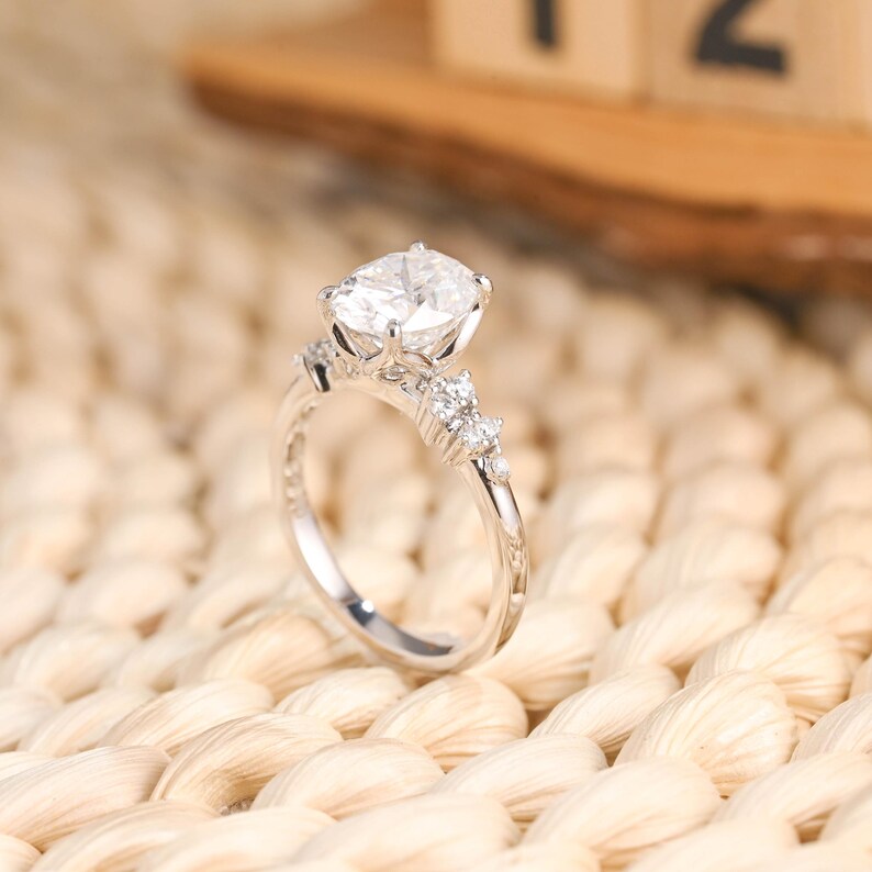 Marquise Cut Cluster Styled Lab Grown Diamond Engagement Ring