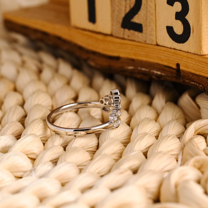 Marquise Cut Cluster Styled Lab Grown Wedding Band