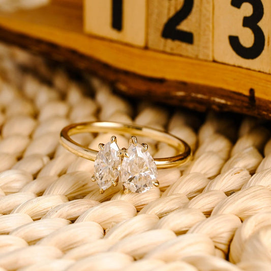 Marquise Cut Cluster Styled Lab Grown Diamond Engagement Ring
