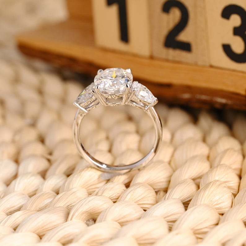 Marquise Cut Cluster Styled Lab Grown Diamond Engagement Ring