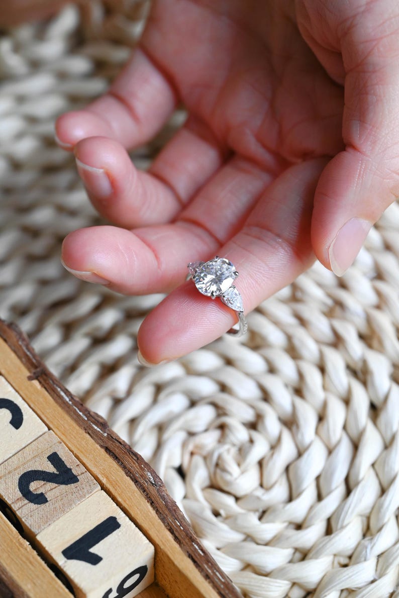 Marquise Cut Cluster Styled Lab Grown Diamond Engagement Ring