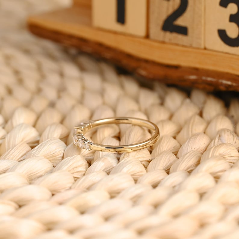 Marquise Cut Cluster Styled Lab Grown Wedding Band