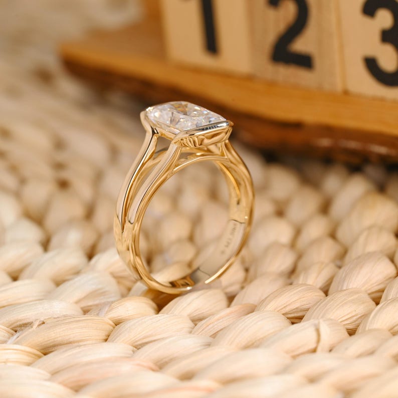 Marquise Cut Cluster Styled Lab Grown Diamond Engagement Ring