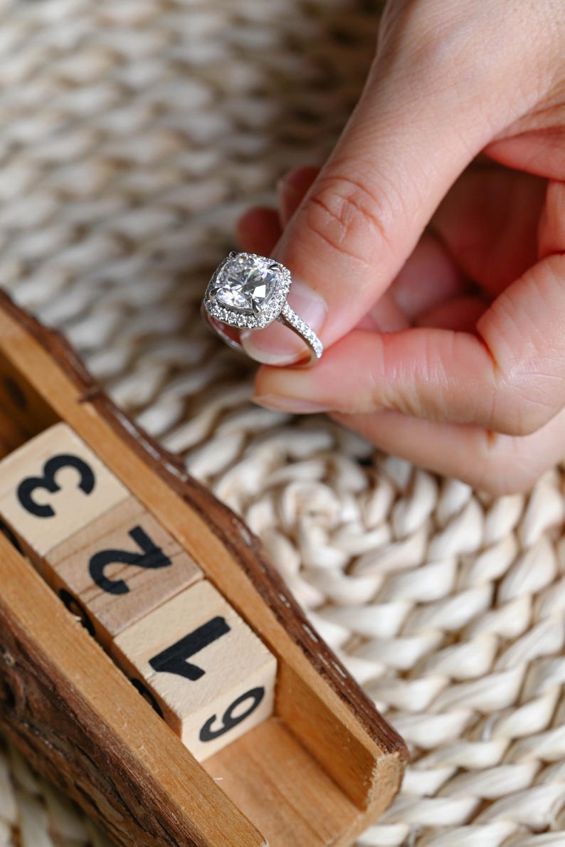 Marquise Cut Cluster Styled Lab Grown Diamond Engagement Ring