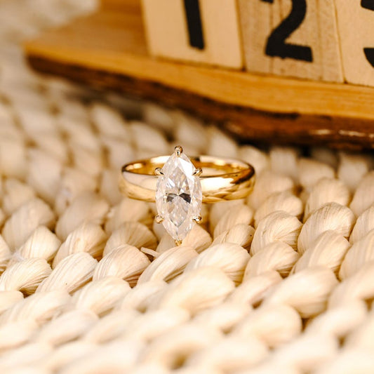 Marquise Cut Cluster Styled Lab Grown Diamond Engagement Ring