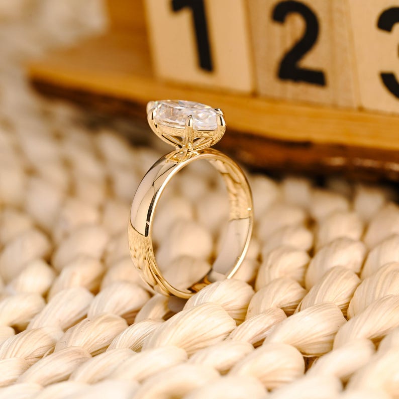 Marquise Cut Cluster Styled Lab Grown Diamond Engagement Ring