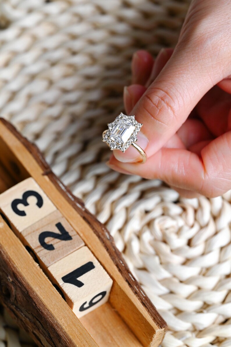 Marquise Cut Cluster Styled Lab Grown Diamond Engagement Ring