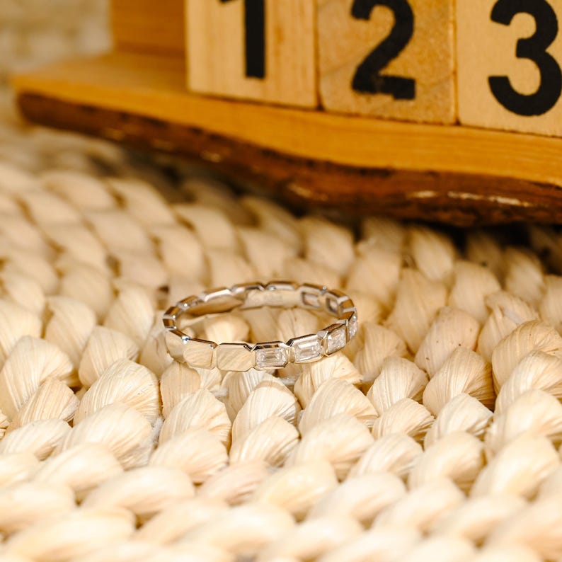 Marquise Cut Cluster Styled Lab Grown Wedding Band