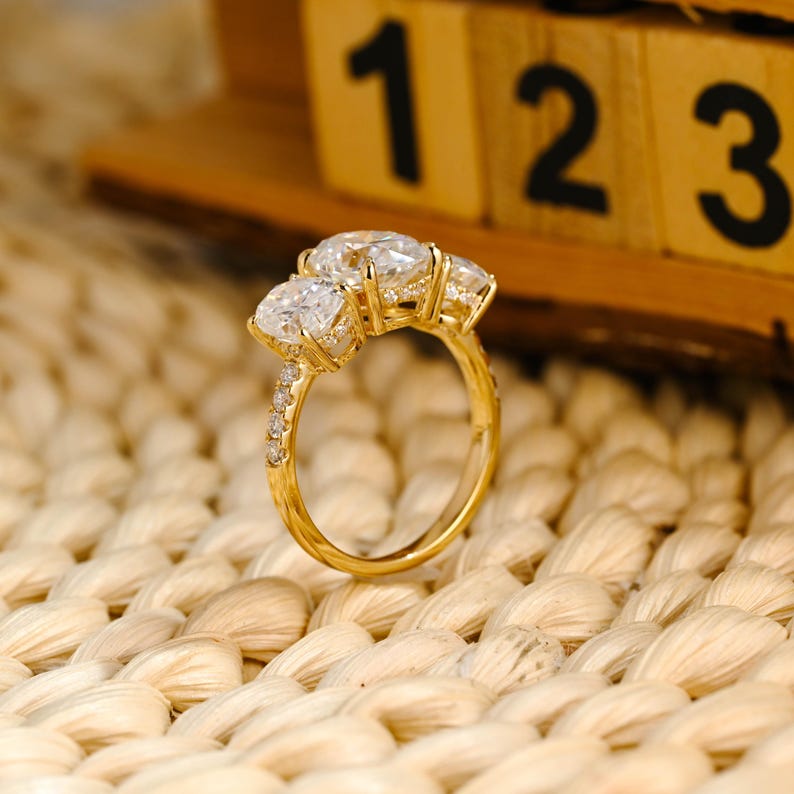 Marquise Cut Cluster Styled Lab Grown Diamond Engagement Ring