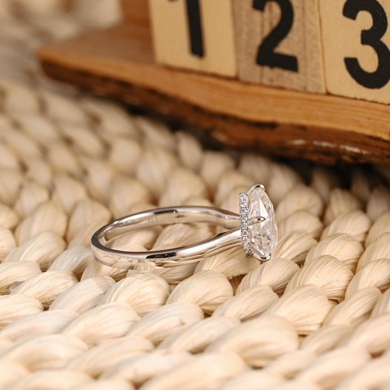 Marquise Cut Cluster Styled Lab Grown Diamond Engagement Ring