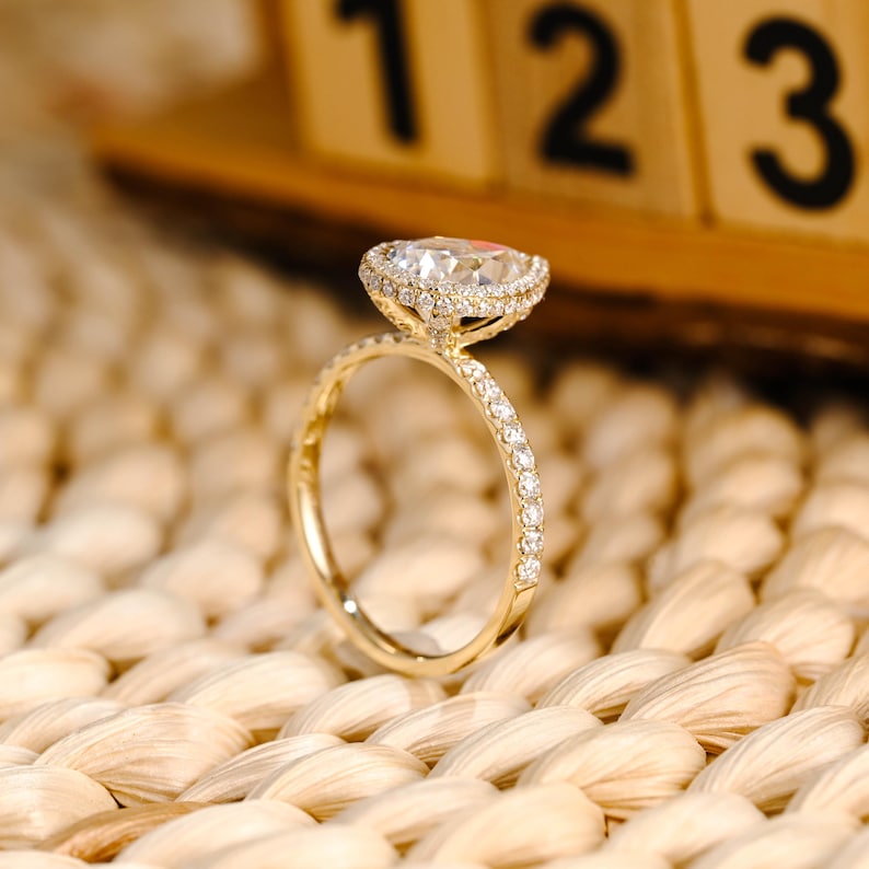 Marquise Cut Cluster Styled Lab Grown Diamond Engagement Ring