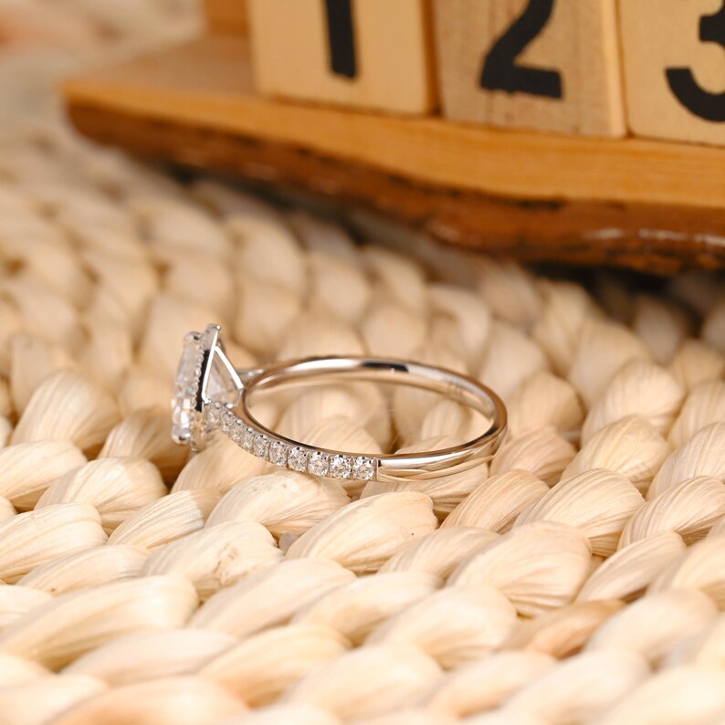 Marquise Cut Cluster Styled Lab Grown Diamond Engagement Ring