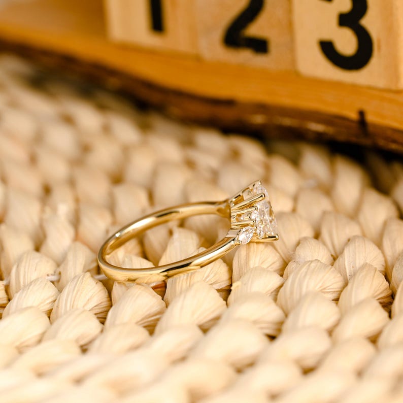 Marquise Cut Cluster Styled Lab Grown Diamond Engagement Ring