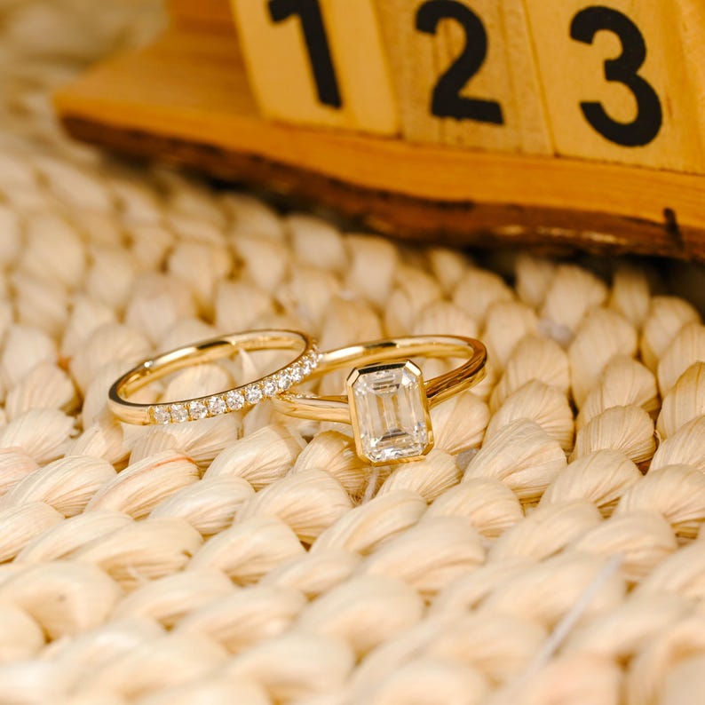 Marquise Cut Cluster Styled Lab Grown Diamond Bridal Ring Set