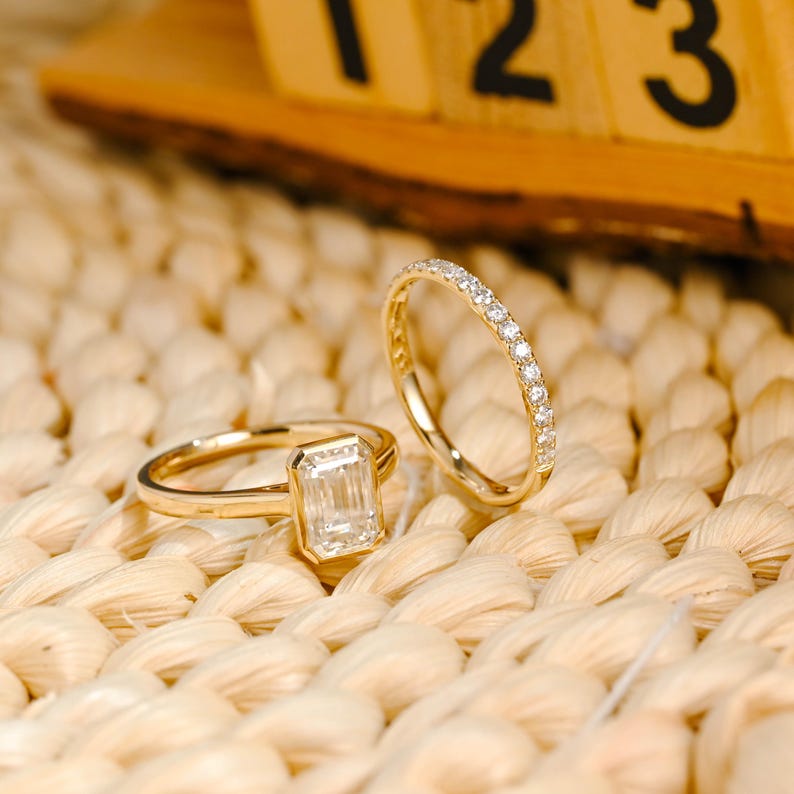 Marquise Cut Cluster Styled Lab Grown Diamond Bridal Ring Set
