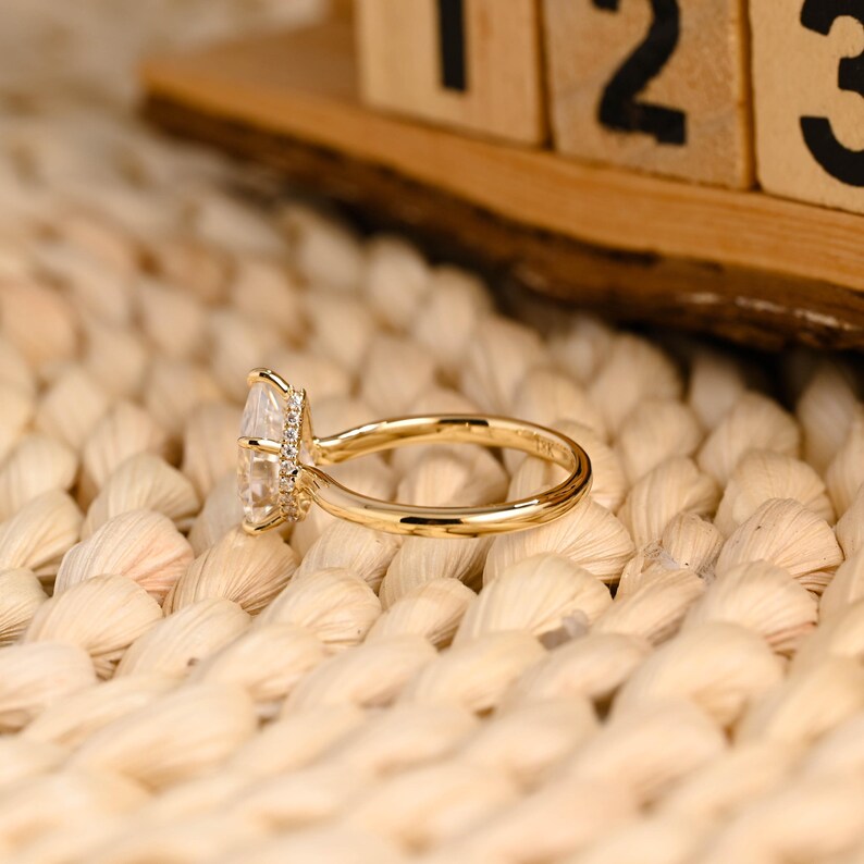 Marquise Cut Cluster Styled Lab Grown Diamond Engagement Ring