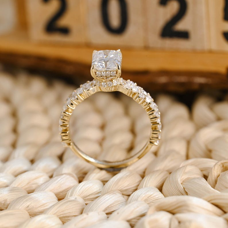 Marquise Cut Cluster Styled Lab Grown Diamond Engagement Ring