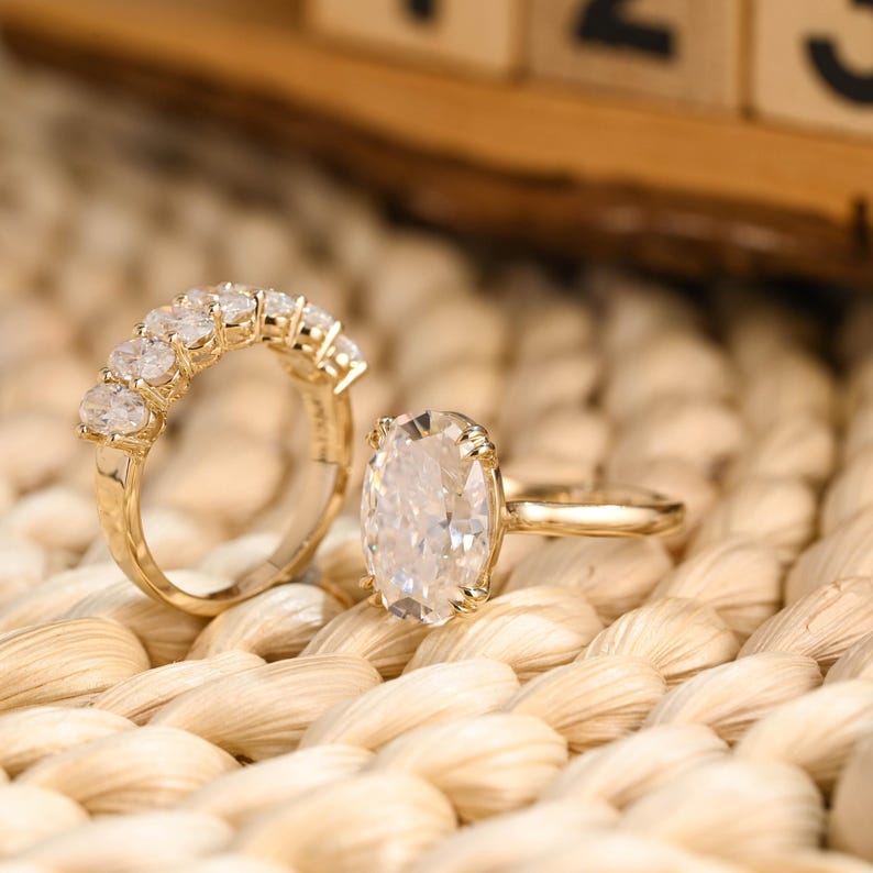 Marquise Cut Cluster Styled Lab Grown Diamond Bridal Ring Set