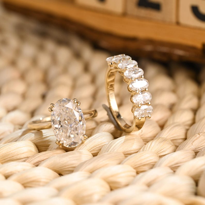 Marquise Cut Cluster Styled Lab Grown Diamond Bridal Ring Set