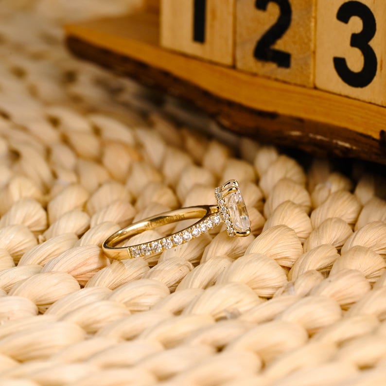 Marquise Cut Cluster Styled Lab Grown Diamond Engagement Ring