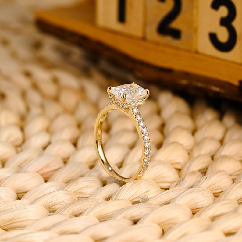 Marquise Cut Cluster Styled Lab Grown Diamond Engagement Ring
