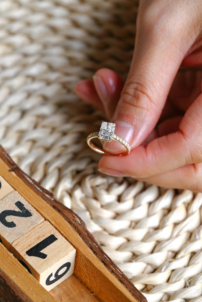 Marquise Cut Cluster Styled Lab Grown Diamond Engagement Ring