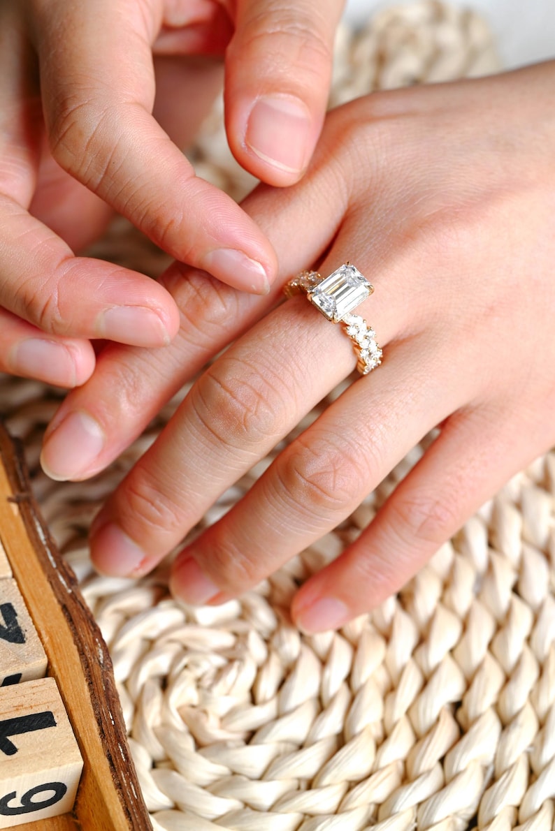 Marquise Cut Cluster Styled Lab Grown Diamond Engagement Ring