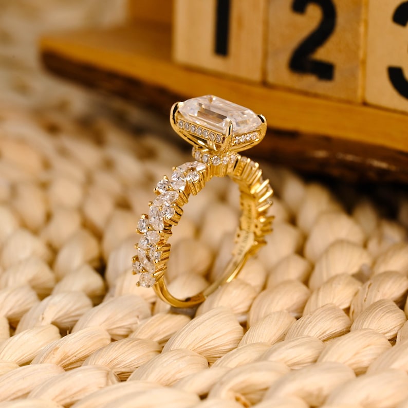 Marquise Cut Cluster Styled Lab Grown Diamond Engagement Ring