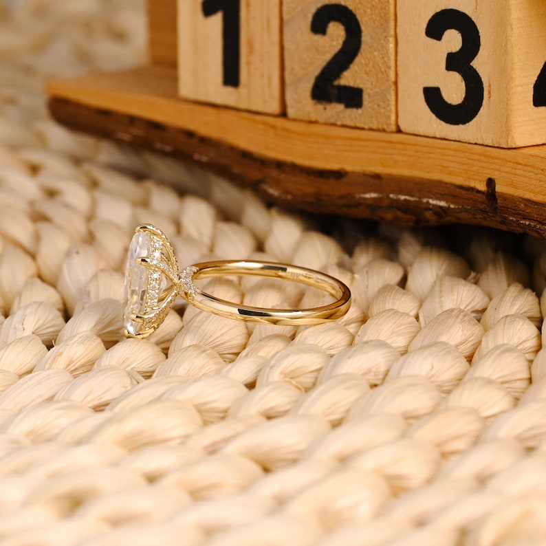 Marquise Cut Cluster Styled Lab Grown Diamond Engagement Ring