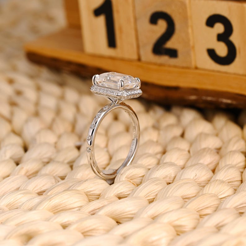 Marquise Cut Cluster Styled Lab Grown Diamond Engagement Ring