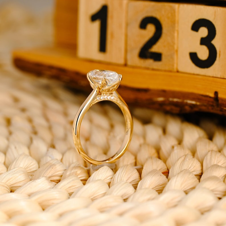 Marquise Cut Cluster Styled Lab Grown Diamond Engagement Ring