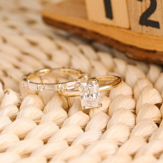 Marquise Cut Cluster Styled Lab Grown Diamond Bridal Ring Set