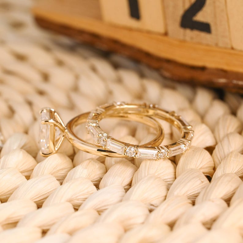 Marquise Cut Cluster Styled Lab Grown Diamond Bridal Ring Set