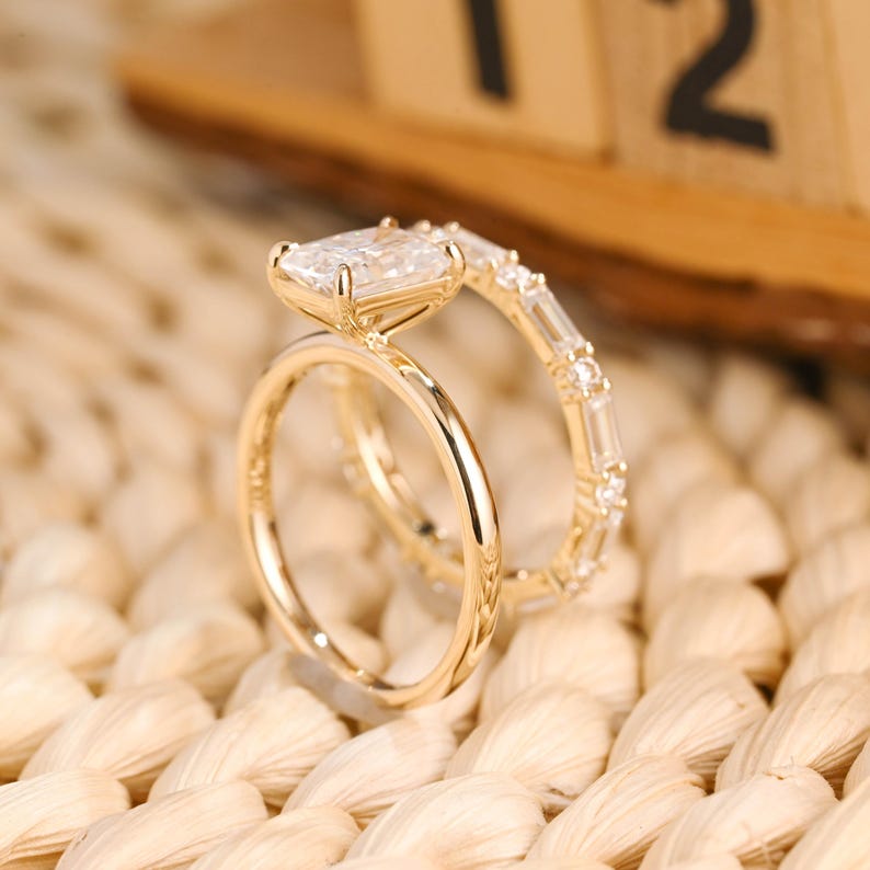 Marquise Cut Cluster Styled Lab Grown Diamond Bridal Ring Set