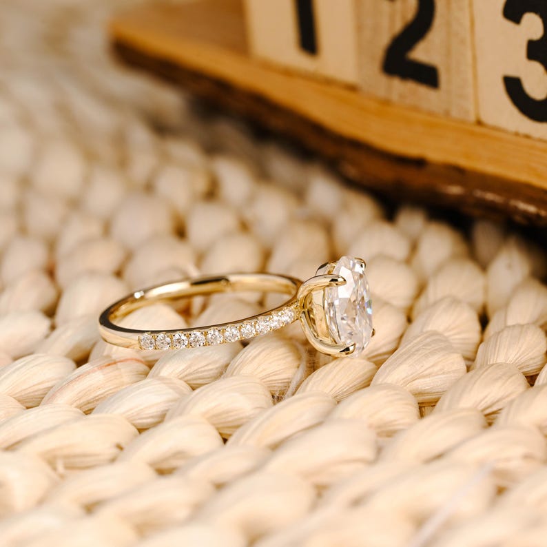 Marquise Cut Cluster Styled Lab Grown Diamond Engagement Ring