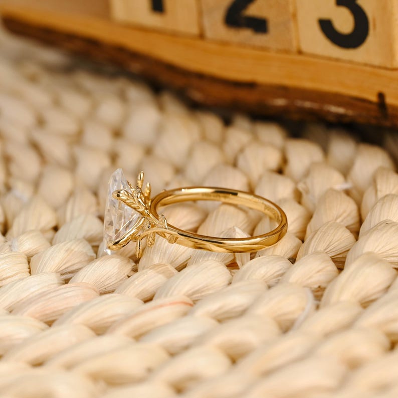 Marquise Cut Cluster Styled Lab Grown Diamond Engagement Ring