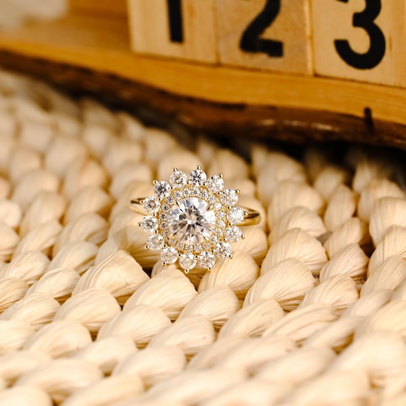 Marquise Cut Cluster Styled Lab Grown Diamond Engagement Ring