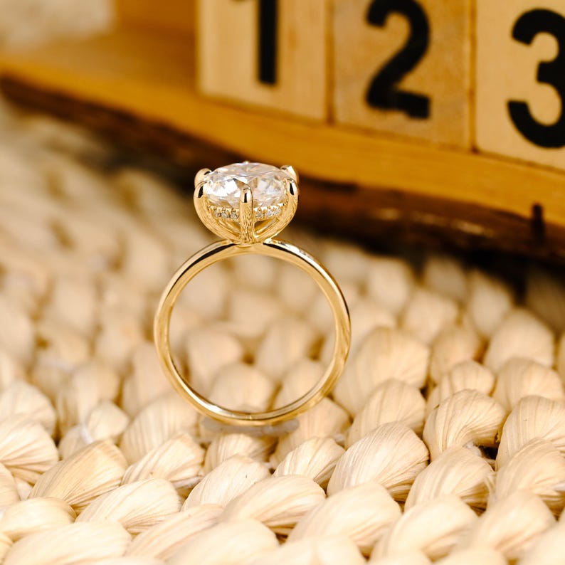 Marquise Cut Cluster Styled Lab Grown Diamond Engagement Ring