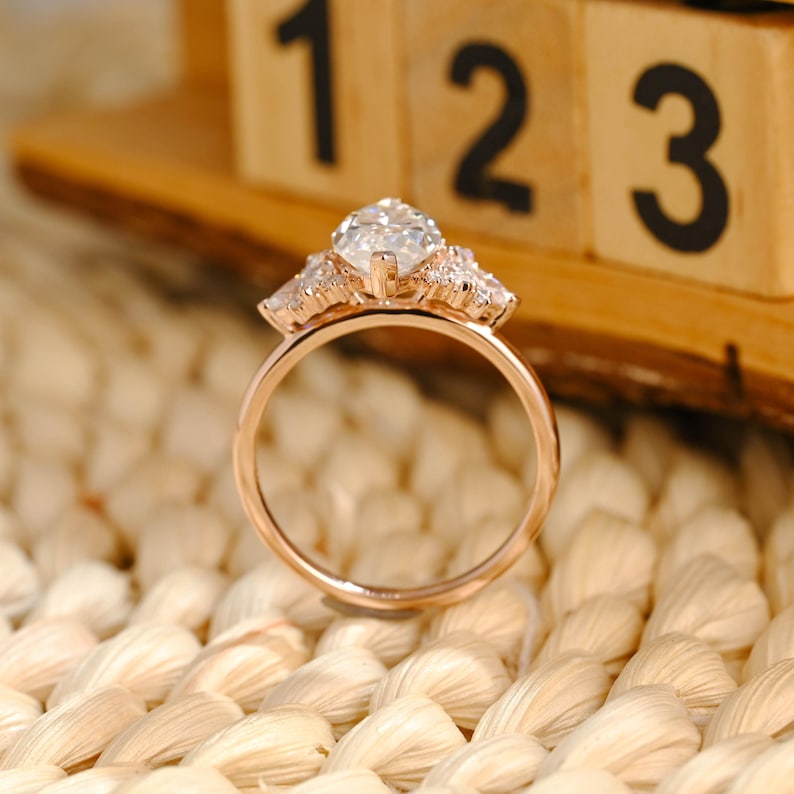 Marquise Cut Cluster Styled Lab Grown Diamond Engagement Ring