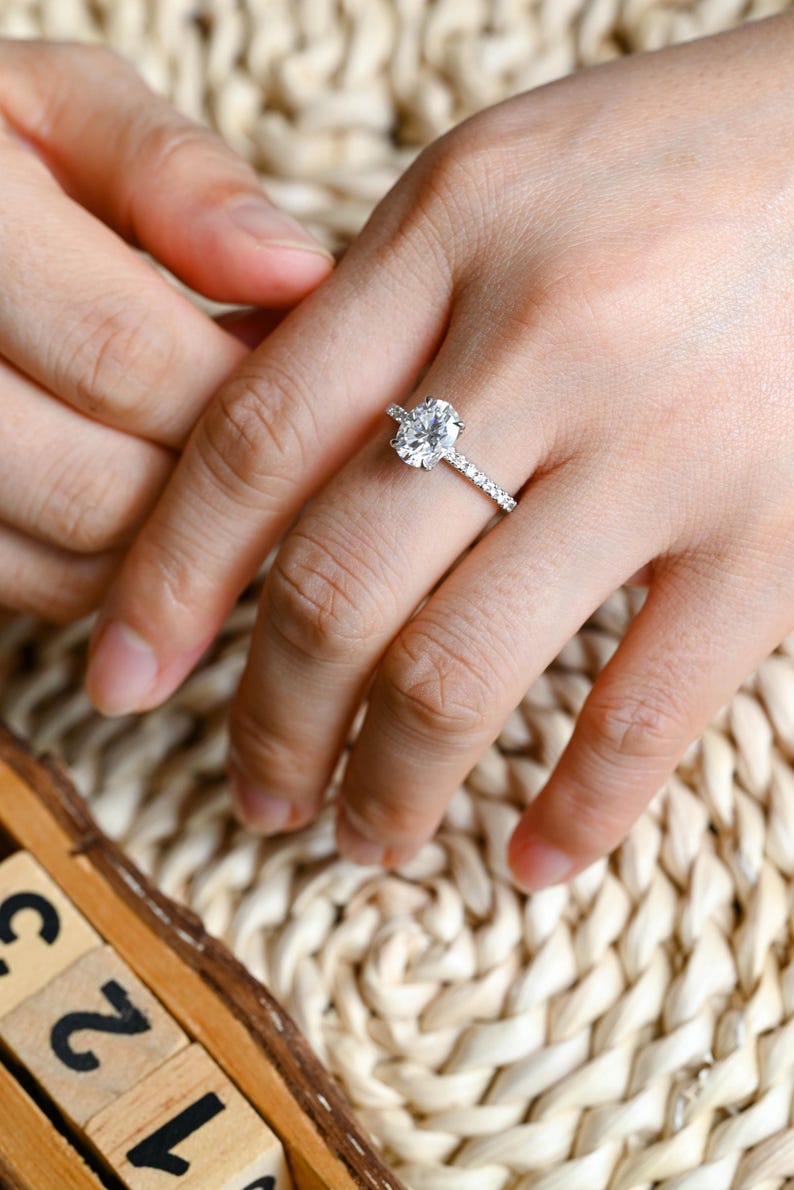 Marquise Cut Cluster Styled Lab Grown Diamond Engagement Ring