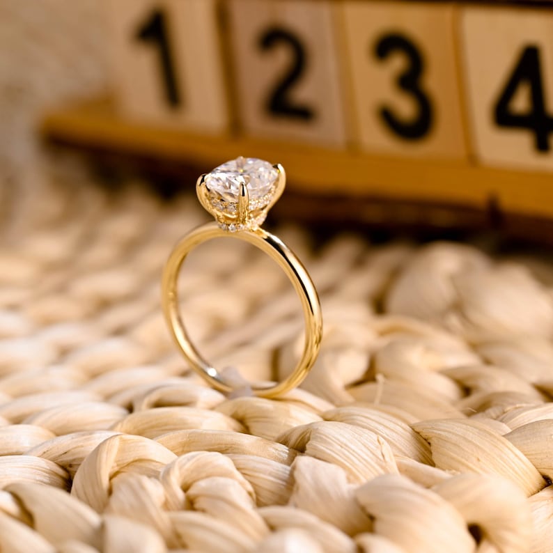 Marquise Cut Cluster Styled Lab Grown Diamond Engagement Ring