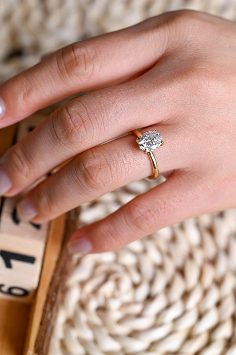 Marquise Cut Cluster Styled Lab Grown Diamond Engagement Ring