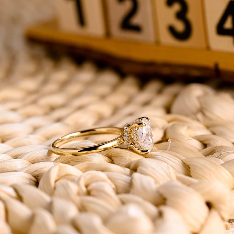 Marquise Cut Cluster Styled Lab Grown Diamond Engagement Ring