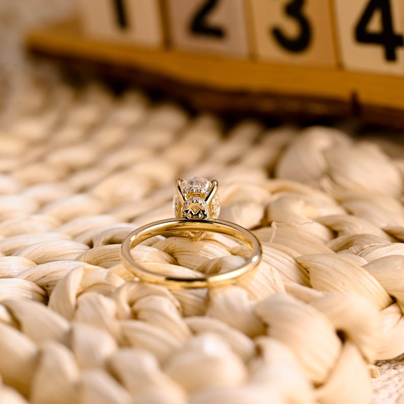 Marquise Cut Cluster Styled Lab Grown Diamond Engagement Ring